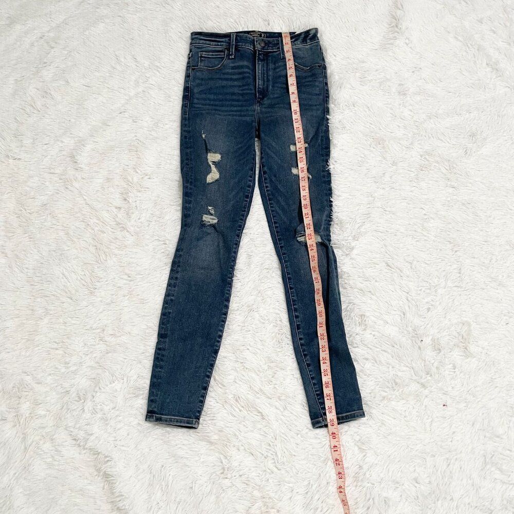 Abercrombie & Fitch Simon High Rise Super Skinny Ripped Jeans in Blue Size 26/2 - Picture 4 of 11